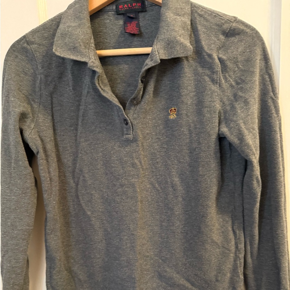 Ralph Lauren Charcoal Polo with Embroidered Logo